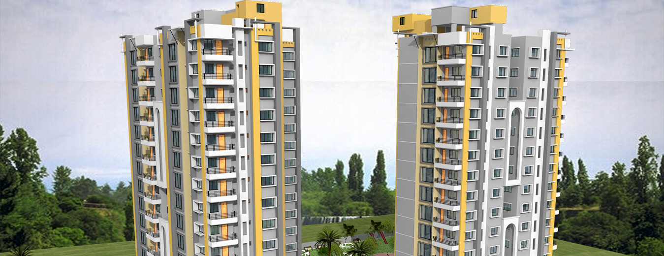 Modern interior living space at Western Shikharaji apartments